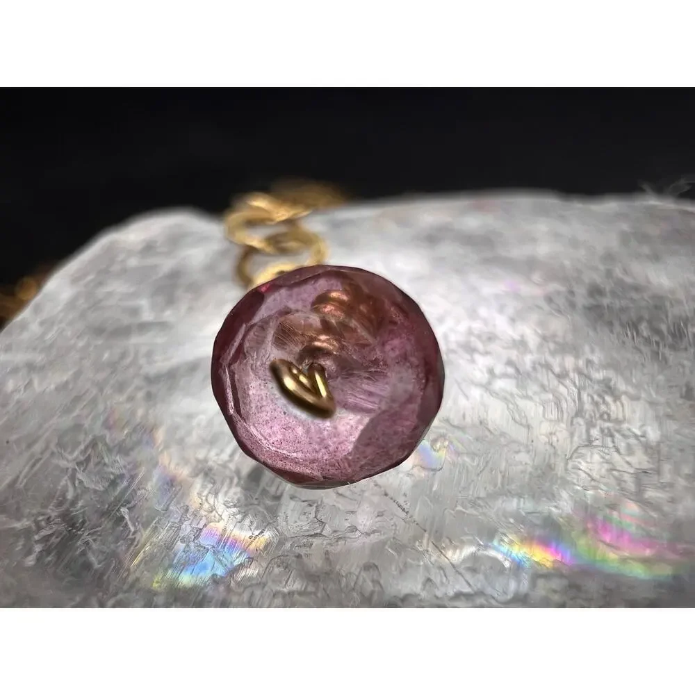 Gold Filled Necklace with Baroque Pearl and Pink Faceted Gemstone Beads